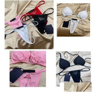 Bras Sets Womens Bikinis Fashion Swimwwear Swimsuit High Element Bikini Femelle Two Piece Set Elemy Bra Panty 4 Color Drop Livrot a DH3JX