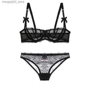 Conjuntos de sujetadores Ropa interior para mujer Conjunto de sujetadores Perspectiva no acolchada Brassiere Bowknot Lencería sexy Bragas Bragas Q230922