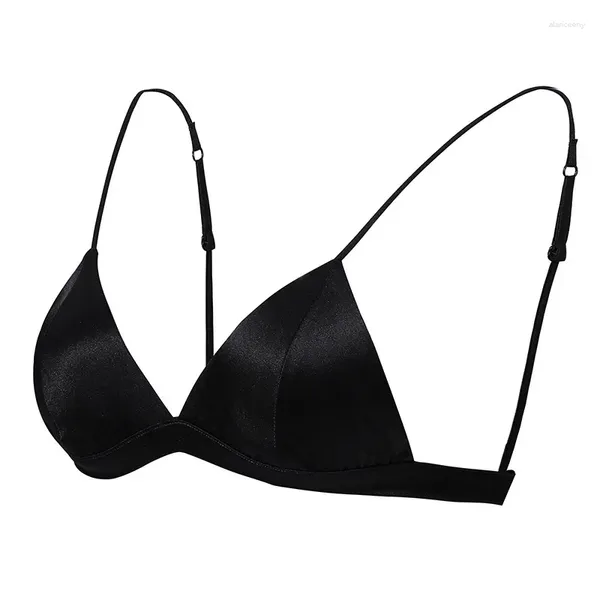 Soutien-gorge sexy 88% soie naturelle 12% spandex sans fil mince rembourré tous les jours bralette blanc noir sous-vêtements roses