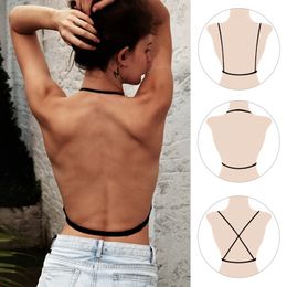 Sutiãs Sexy Sutiã Straps U Backless Lace Trim Sem Fio Soft Cup Brassiere Mulheres Invisíveis Finas Roupa Interior Mulheres Lingerie 231027