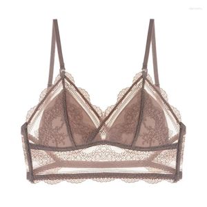 Soutien-gorge Sexy Bretelles U Dos Nu Dentelle Garniture Sans Fil Doux Tasse Brassière Femmes Invisible Mince Sous-Vêtements Lingerie