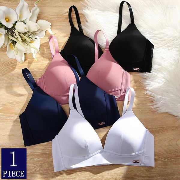 Bras sexy profundo v empuje up bura para mujeres sin costura