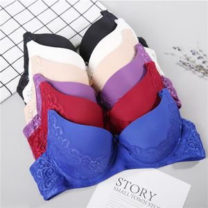 Bras Sexy Lace Push Up para busto pequeño Super Gather Underwired Chica joven Lencería de alta calidad Sujetador Plus Tamaño 36 38254S