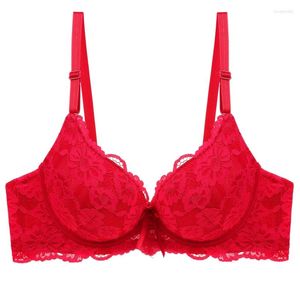 Soutien-gorge Sexy Dentelle Femmes Push Up Soutien-Gorge Grande Taille ABC Tasse Grande Dame Lingerie Bralette Fleur Pure Brassière Broderie Underwea