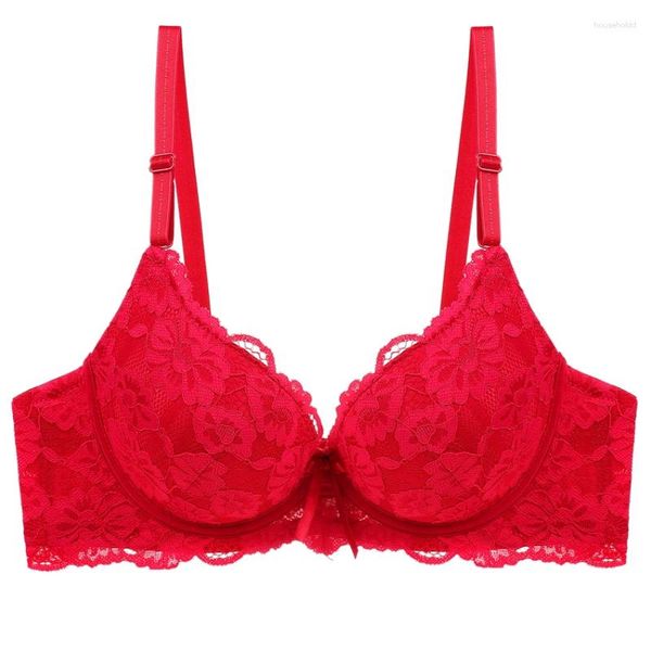 Soutien-gorge Sexy Dentelle Femmes Push Up Soutien-Gorge Grande Taille ABC Tasse Grande Dame Lingerie Bralette Fleur Pure Brassière Broderie Underwea