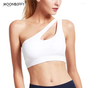 Soutien-gorge Sexy pour femmes, asymétrique épaule dénudée, Anti-transpiration, antichoc, sport, respirant, course à pied, hauts de Fitness, haut d'exercice