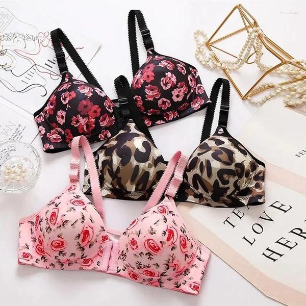 Bras Sexy Push Up Brasrose Brassiere Wireless Bralette Ferture Floral Mreme Floral Seamless for Women Underwear Plus Taille