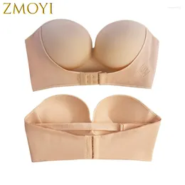 Bras Sexy Strapless Bra Push Up Mujeres Seamless Invisible Bralette Sin espalda Brassiere para vestido femenino Ropa interior de boda Lencería