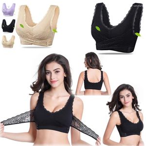 Bras Sexy Women Bra Push Up Bralette Lingerie Cross Cross Side Backle Lace Sports Sports Shockproof Subswear Taille