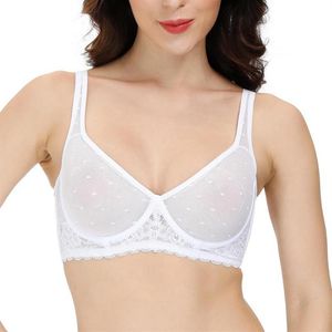 Soutien-gorge sexy femmes maille lingerie à armatures creux sans doublure goutte 70 75 80 85 90 100 A B C D DD E DDD F254N