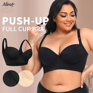 Soutiens-gorge Shaper Soutien-gorge de levage Femmes Coupe profonde Push Up Cacher Incorporé Soutien complet Couverture arrière Lingerie Gros à armatures Big 231102