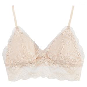 Bras Silk Lace Bra Pure Mulberry Voering Niet-draad afneembaar pad Girl Bassier Ademend anti-allergie Groothandel Drop