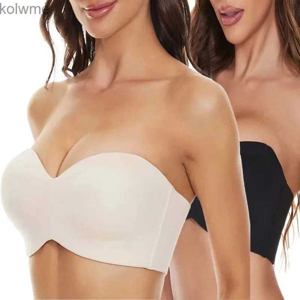 Sujetadores Sujetador sin tirantes Completo antideslizante Convertible Bandeau Sin costuras Personalizado Tallas grandes Sujetador Con aros Convertible Suave Sin relleno YQ240203