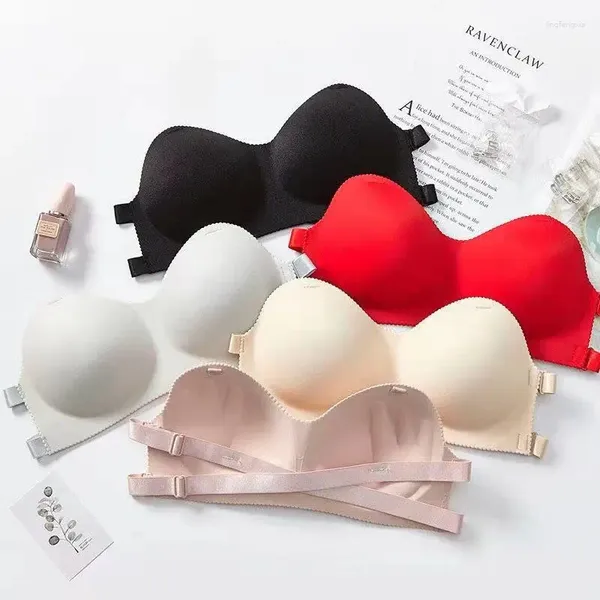 Soutien-gorge sans bretelles pour femmes invisibles sous-vêtements push-up sans couture solide bralette lingerie envoyer bandoulière