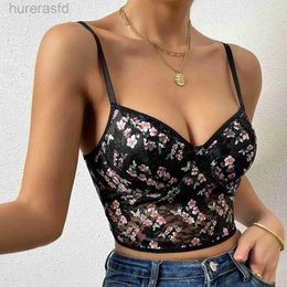 Bras Summer Sexy Tank Cropped Top Womens en dentelle semi-transparente Viete sans arrière femme corset tops bustier dames de soutien-gorge Bra Crop Certs COMPRESS 240410