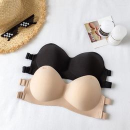 Bras Summer sans bretelles Bandage Bandage Bandage Sexy Tops Tops Free Free Soft Brassable Brassiere Solid Invisible Bra