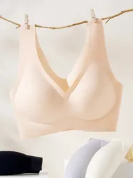 Soutien-gorge d'été style débardeur, sous-vêtements fins et une pièce sans couture, sans anneaux en acier, bonnet semi-fixe, intérieur en soie de mûrier