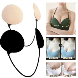 Bras Summer Fino Reungue Patch Patch Accessors Kit de sujetador profundo Push-up Push-up sin correa sin coros sin tirantes para el vestido