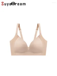 SuyaDream Vrouwen 3/4 Cups Naadloze Natuurlijke Zijde Voering Draad Gratis Dunne Padding Yo Ya Stijl Beha 2024 Intimates