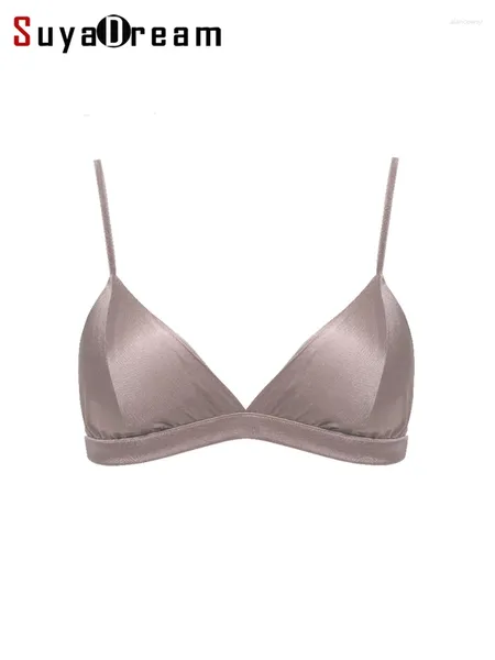 Bras SuyaDream mujeres sexy 88% seda natural 12% spandex sin alambre fino acolchado todos los días bralette blanco negro rosa 2024 ropa interior