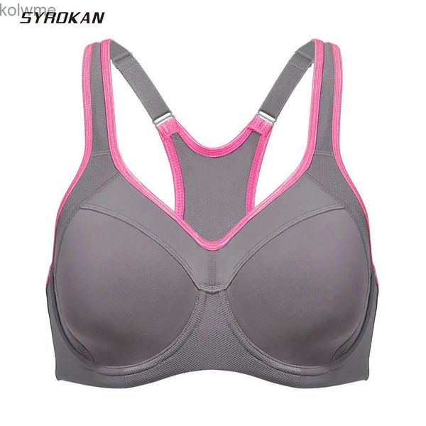 Sujetadores SYROKAN Sujetador deportivo para mujer Push Up Full Alto Impacto Racerback Ligeramente forrado Underwire 2023 Nuevo Undrwear Bras A prueba de golpes YQ240203