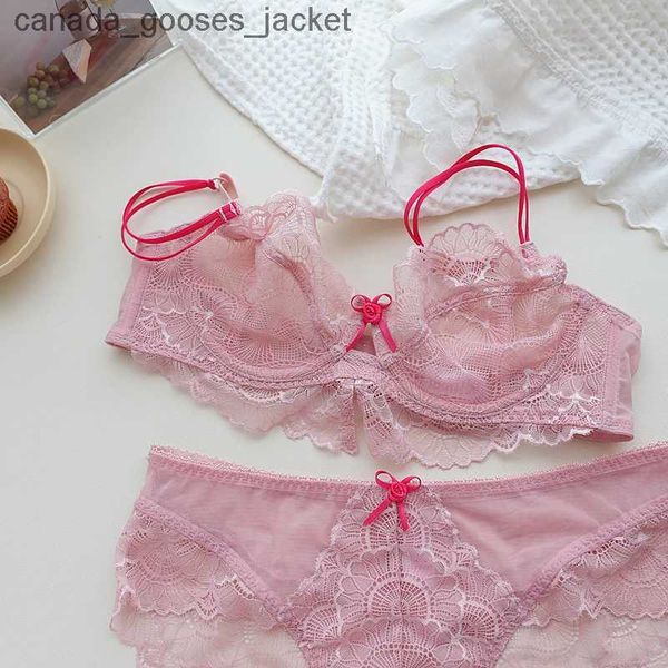 Sujetadores Bralette con microperspectiva ultrafina, ropa interior para niña sin esponja, los pechos grandes muestran un tamaño pequeño con un anillo de acero, conjunto de sujetador C24318