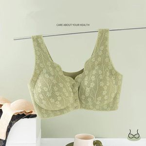 Soutien-gorge sous-vêtements pour femmes, sans couture, sans fil, petite poitrine, Push-up, Sexy, en dentelle, rétractable, Anti-affaissement, bouton avant