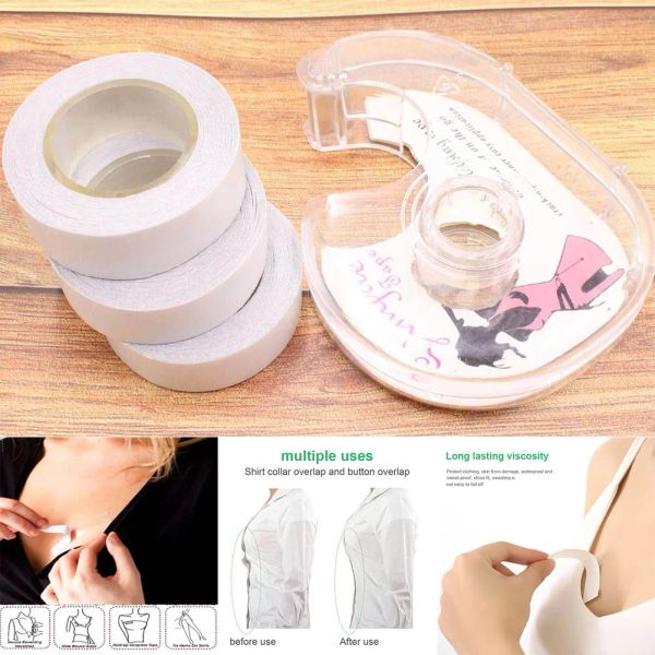 Correa de ropa interior de sujetadores Antislip cinta adhesiva de cinta de doble cara adhesivo tela transparente belleza fuerte cinta adhesiva de sujetador para mujeres piel de cuerpo