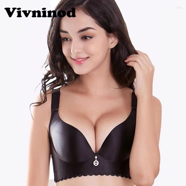 Sujetadores sin forro sin aros para mujer, sujetador de talla grande sin aros, sin costuras, Push Up, copas suaves C D DD E 44 46 48 50