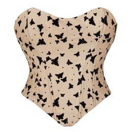 Behas Vintage beha korset hartvormige crop top geprinte sexy body shaper lingerie feest camis streetwear buis ondergoed 230823