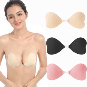 Bras vkme sexy onzichtbare siliconen beha vrouwen push up love heart strapless verstelbare pasta bra herbruikbare sujetador bh p230417