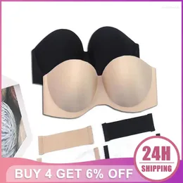 Beha's Draadvrije onzichtbare beha Sexy pull-up Anti-verslapping Trouwjurk Strapless borststickers Verzamelde lingerie Ondergoed