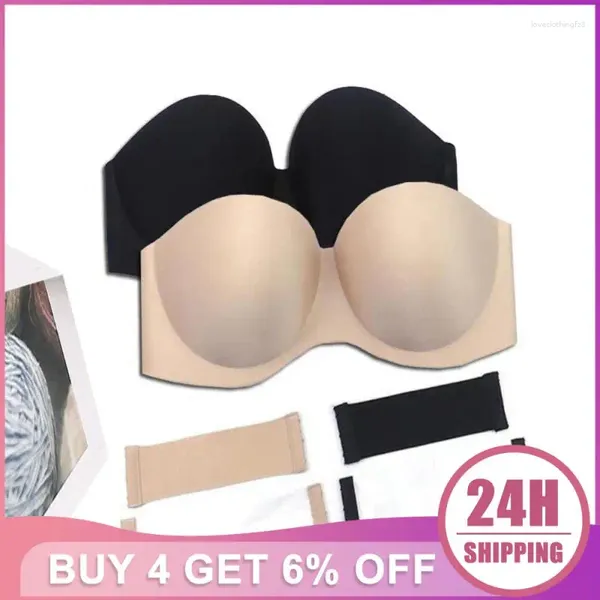 Bras Wire Free Invisible Bra Sexy Pull Up Anti-flacidez Vestido de novia Sin tirantes Pecho Pegatinas Reunidas Lencería Ropa interior