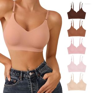 Bras Sujetador inalámbrico Deportes de mujer Ropa interior de gran tamaño Hermosa espalda Push Up Sling Vest-Style Yoga sin costuras Mujeres