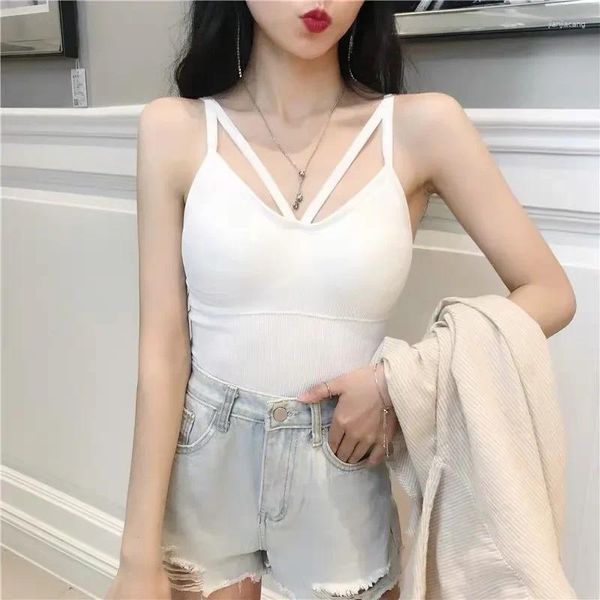 Bras Femmes Coton sous-vêtements Push up Bra Sexy Top Suspender Tank Fashion Couleur Couleur solide Lingerie Femme Soft Brassreie