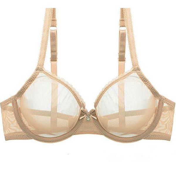 Bras Women Hollow Bra Ver a través de una malla sexy Mesh transparente ultra delgada Bras B C D E F 75 80 85 90 95 100 US EU UK Drop 230425