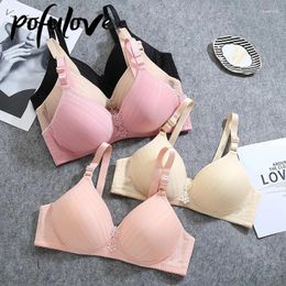 Soutiens-gorge femmes Push Up soutien-gorge sous-vêtements sans couture sans fil coton respirant grande taille Bralette florale brassière coupe mince Sexy femme