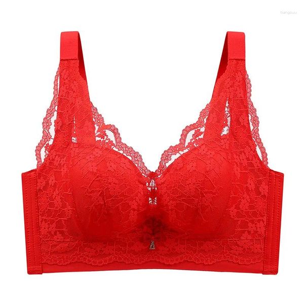 Bras Sous-vêtements en dentelle pour femmes sans anneau en acier épaissis de 6 cm Gasse de soutien-gorge recueillie femelle décoration d'arc douce sous-àclure douce intime