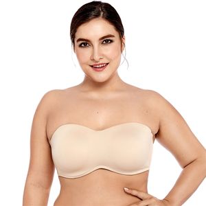 Bras Mujeres S Smooth Seamless Invisible Strapless Bra Minimizer Cobertura completa Underwire Bandeau Plus Tamaño para mujeres grandes reventadas 220901