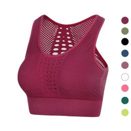 Bras Women's Sports Bra Coupes amovibles Mesh Support Cross Back Wirefree Fitness Tops Freedom Samless Yoga Running Sports Bras