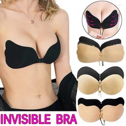 Soutien-gorge Femmes Auto-Adhésif Sans Bretelles Bandage Dos Nu Solide Soutien-Gorge Bâton Gel Silicone Push Up Sous-Vêtements Invisible Buste Bretelles Soutien