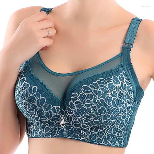 Soutiens-gorge femmes Sexy Bralette grande taille sous-vêtements en dentelle Push Up E 80 85 90 95 100 B C D intimes femme soutien-gorge pleine tasse hauts Lingerie