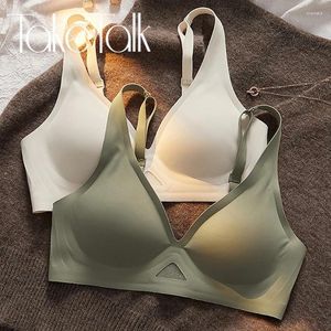 Bras Femmes Sexy Sexe en V V-collier Couleur solide sous-vêtements sans couture