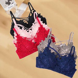 Soutiens-gorge Femmes Sexy dentelle soutiens-gorge Push Up col en v Lingerie petit soutien-gorge seins femme broderie sous-vêtements floraux bretelles réglables Bralette P230417