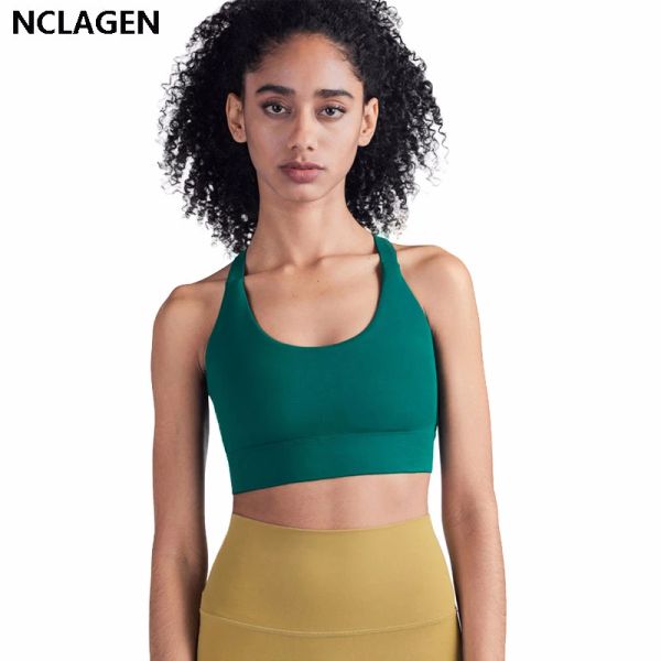 Bras Women Sports Bra Support High Support Puspup Fitness Souswear Training Solid Elastic Yoga Bra Running Workout Gym Crop Top Nclagen