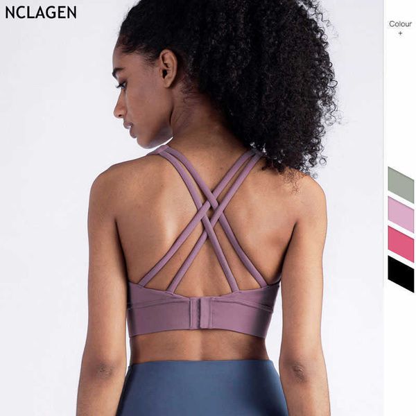 Soutiens-gorge Femmes Sports Bra Top Push Up High Impact Training Solid Fitness Underwear Running Workout Sportswear Gym Crop Top NCLAGEN J230529