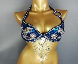 Bras Womens Belly Dance Costume Beading Sequin Bra Lady Danse Clothes Sexy Night Club Bellydance Tops6754884