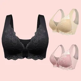 Soutien-gorge pour femmes sans anneau en acier, soutien-gorge à fermeture frontale française, grande taille, soutien élevé, couverture complète, rembourrage respirant, Bralette de sommeil