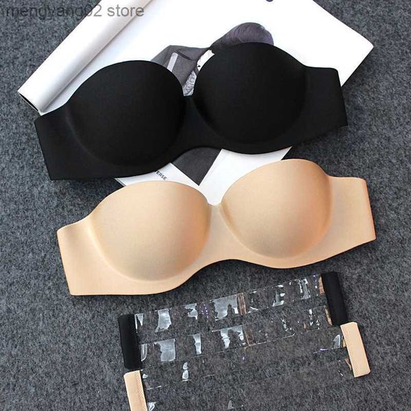 Soutiens-gorge Femmes Tube Tops Invisible Sans Bretelles Soutien-Gorge Sous-Vêtements Sexy Solide Sans Soudure Push Up Soutien-Gorge Sans Fil Moule Coupe Bralette Lingerie T230522