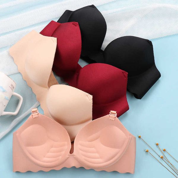 Soutiens-gorge XUANTAOWU Sexy Lingerie 1/2 Coupe Sans Couture Femmes Soutien-Gorge Petit buste Simple Solide Push Up Sans Fil Fille Bralette Brassière Réglable P230417